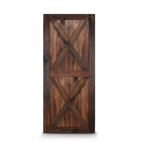 BELLEZE 36 Inch DIY Sliding Interior Barn Door, Modern Farmhouse - Espresso