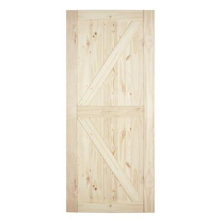 BELLEZE 36 Inch DIY Sliding Interior Barn Door, Modern Farmhouse - Nature