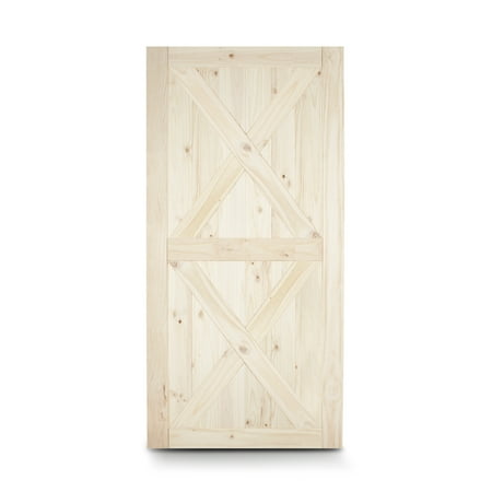BELLEZE 42 Inch DIY Sliding Interior Barn Door, Farmhouse - Unfinished