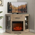 thumbnail image 1 of BELLEZE 43" TV Stand with 18" Electric Fireplace, Fireplace TV Stand for TVs up to 43", Modern Corner Wood Entertainment Center with Storage - Dale (Rustic Oak), 1 of 7