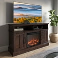thumbnail image 1 of BELLEZE 47" TV Stand with 18" Electric Fireplace, Modern Electric Fireplace TV Stand for TVs up to 50", Entertainment Media Stand with Storage - Norrell (Espresso), 1 of 7