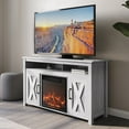 thumbnail image 1 of BELLEZE 48" Barn Door TV Stand Media Entertainment Center For TVs up to 50" with 18" Fireplace - Corin (Stone Grey), 1 of 7