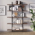 thumbnail image 1 of BELLEZE 5 Tier Modern Rustic Industrial Bookshelf - Hazel (Dark Walnut), 1 of 7