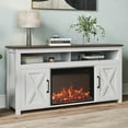 "BELLEZE Rustic 58"" Media Console with 23"" Electric Fireplace, TV