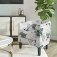 thumbnail image 1 of BELLEZE Accent Arm Club Chair in Linen Fabric - Highland (Butterfly Print), 1 of 7