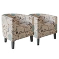thumbnail image 1 of BELLEZE Accent Arm Club Chairs in Linen Fabric Set of 2 - Highland (Floral Print), 1 of 7