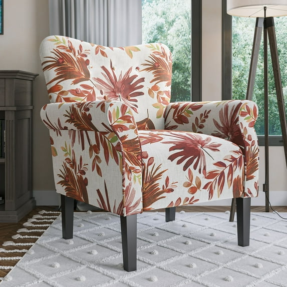 BELLEZE Accent Chair Armchair for Living Room - Allston (Red Floral)