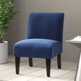 thumbnail image 1 of BELLEZE Armless Contemporary Upholstered Single Curved Slipper Accent Chair Living Room Bedroom, Blue, 1 of 6