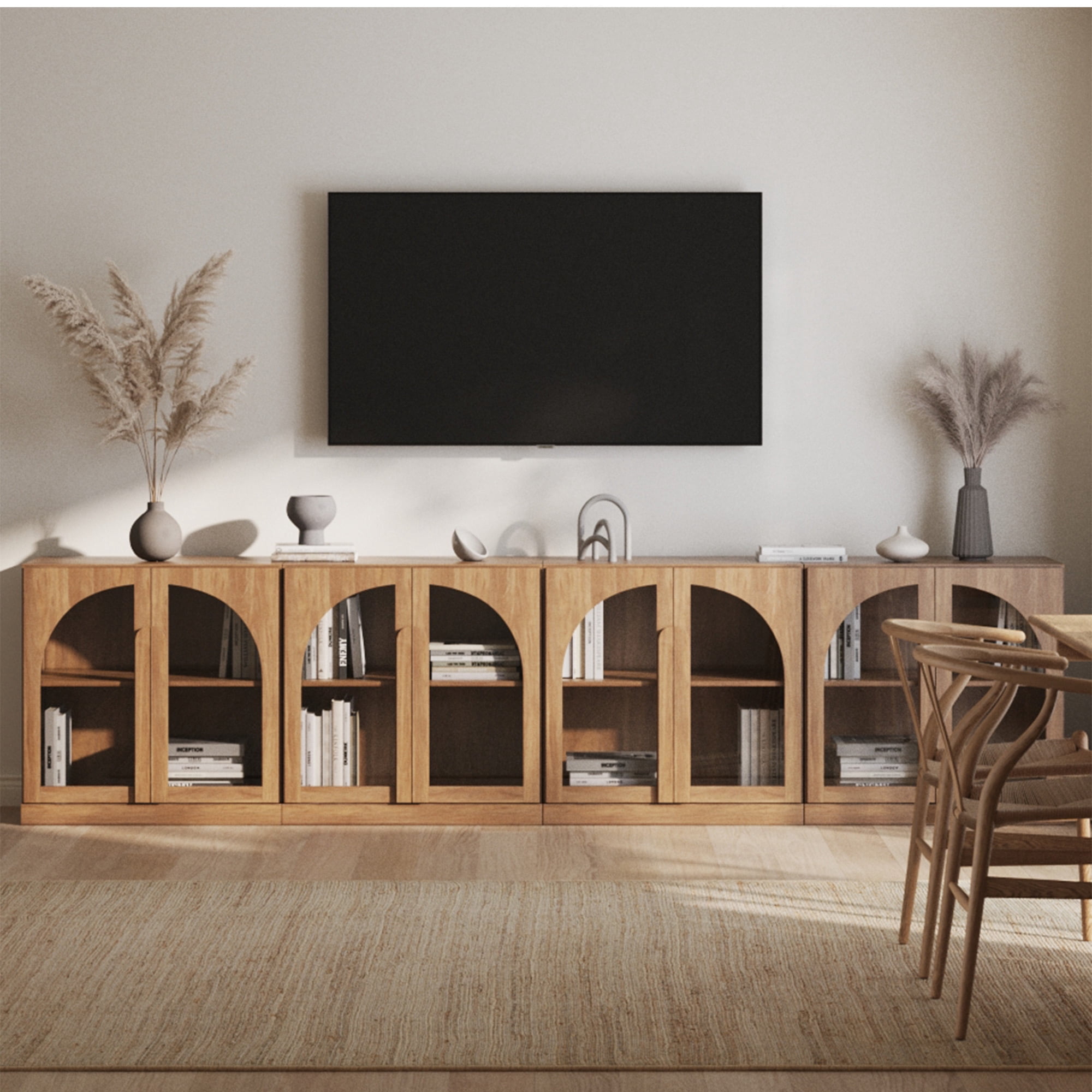BELLEZE Bijou Set of 4 Wall-to-Wall Storage Cabinets (126