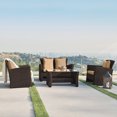 thumbnail image 1 of BELLEZE Brasillia Outdoor 4 Pcs Patio Conversation Set Wicker Rattan Sectional Sofa With Cushions & Coffee Table, Brown, 1 of 7
