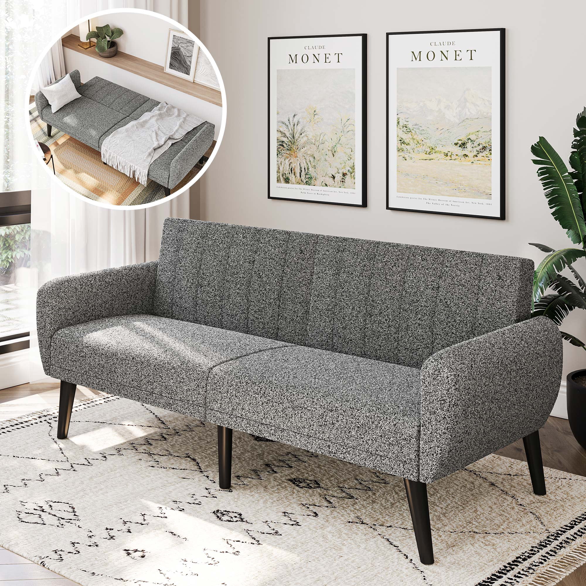 BELLEZE Convertible Sofa Bed, Modern Loveseat, Sleeper Sofa, Futon ...