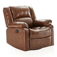 thumbnail image 1 of BELLEZE Faux Leather and Swivel Glider Recliner Living Room Chair, Caramel, 1 of 7