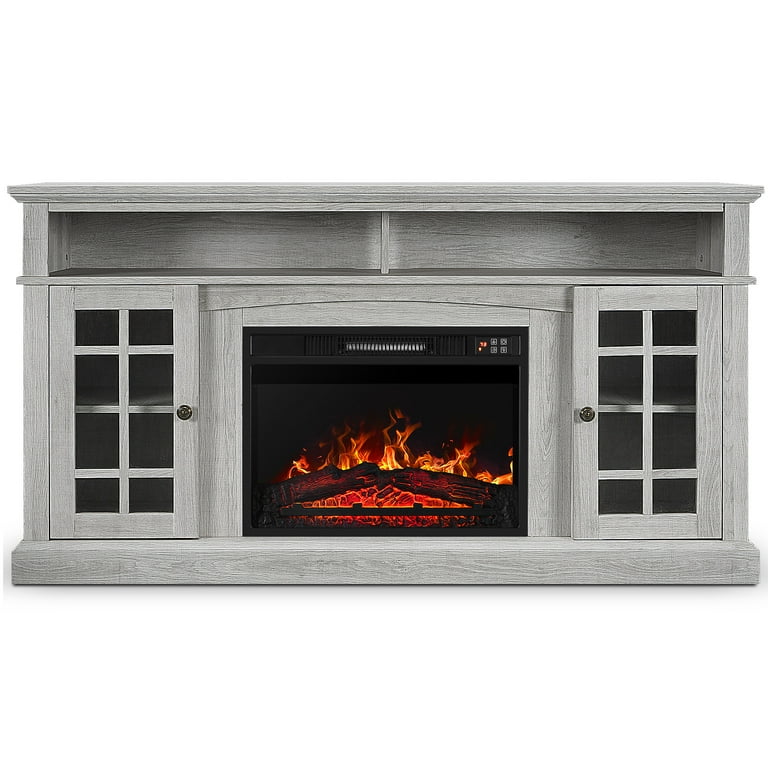 BELLEZE Fireplace TV Stand With Remote Control Console Media Shelves For TVs up to 65 Walmart