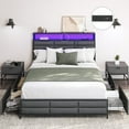 thumbnail image 1 of BELLEZE Full Modern Wood Steel Platform Bed with USB Ports, Gray, 1 of 7