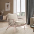 thumbnail image 1 of BELLEZE Maximus Accent Chair Wood Frame Linen Arm Chair, Beige, 1 of 7