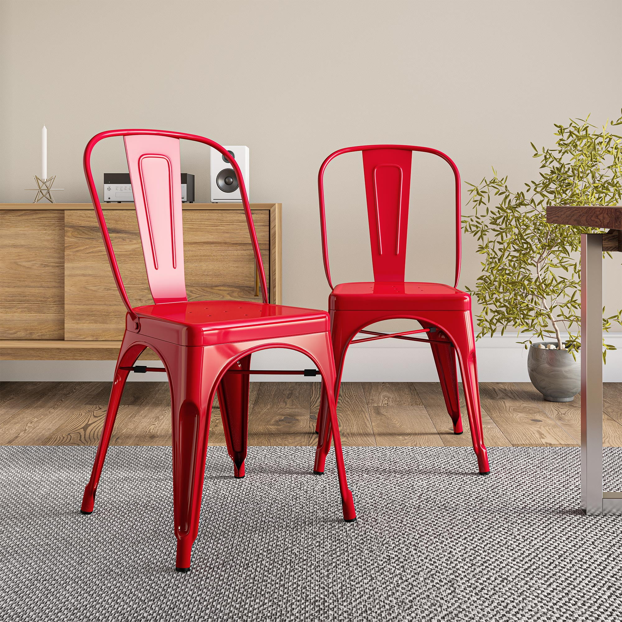 Red metal outdoor chairs sale