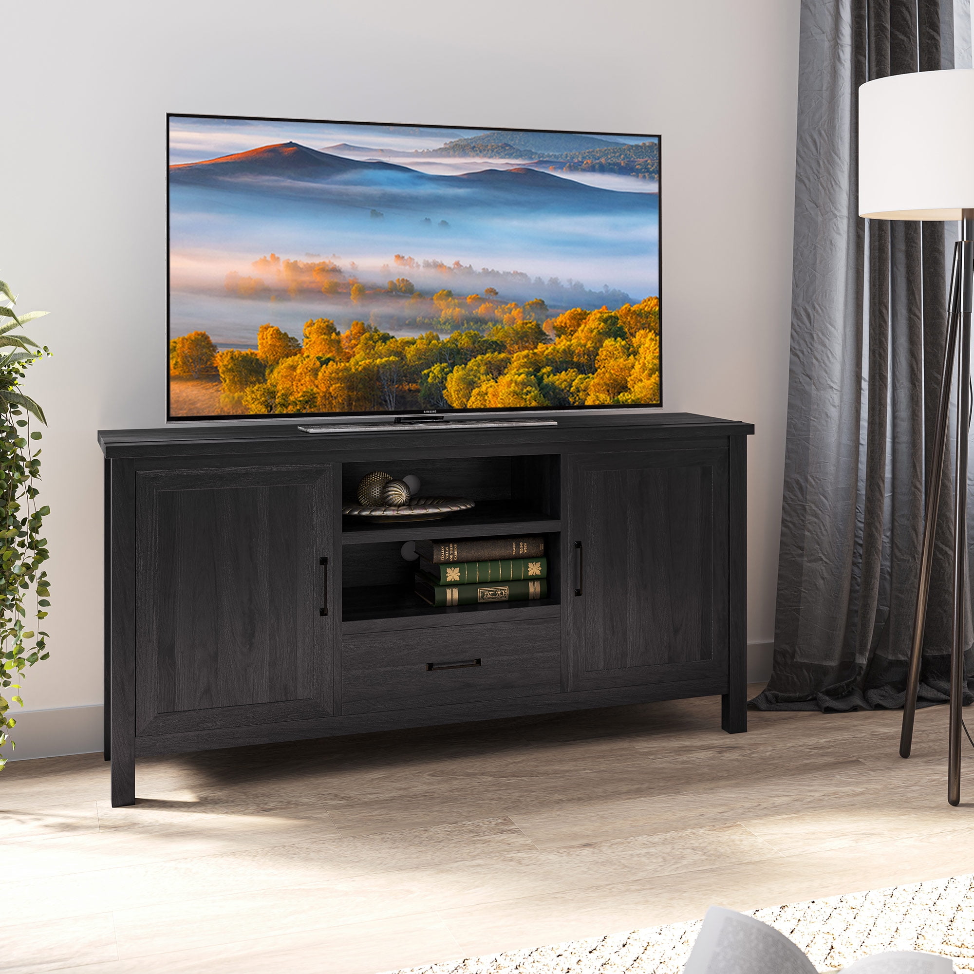 Black corner tv stand for 60 inch tv deals