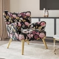 thumbnail image 1 of BELLEZE Modern Accent Chair, High Back Floral Pattern Armchair with Metal Legs, Upholstered Wingback Single Chair for Living Room Bedroom Office - Holland (Flower Print), 1 of 7