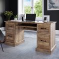 thumbnail image 1 of BELLEZE Modern Executive Home Office Computer Desk - Rhudi (Rustic Oak), 1 of 7