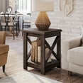 thumbnail image 1 of BELLEZE Modern Farmhouse Industrial Style End Table Or Nightstand With Cutout Sides And Storage Shelf, Open Style Versatile Accent Furniture - Veropeso (Espresso), 1 of 7