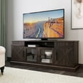 thumbnail image 1 of BELLEZE Modern Farmhouse Industrial Style Entertainment Stand For TVs Up To 75 Inches, Versatile Media Cabinet With Shelves And Storage - Veropeso (Espresso), 1 of 7