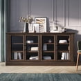 thumbnail image 1 of BELLEZE Modern Farmhouse Wood Sideboard Buffet - Liam (Dark Walnut), 1 of 7