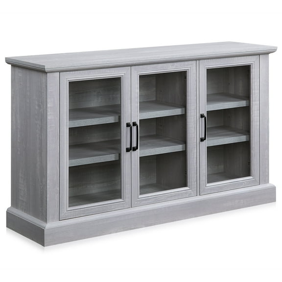 BELLEZE Modern Farmhouse Wood Sideboard Buffet - Liam (Stone Gray)