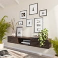 thumbnail image 1 of BELLEZE Modern Floating Wall Mounted 63 Inch TV Console With Built-In Shelf & Compartments, Space Saving Decorative Contemporary Media Storage, For Up To 100lbs - Langston (Espresso), 1 of 7