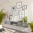 thumbnail image 1 of BELLEZE Modern Floating Wall Mounted 63 Inch TV Console With Built-In Shelf & Compartments, Space Saving Decorative Contemporary Media Storage, For Up To 100lbs - Langston (Gray Wash), 1 of 7