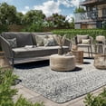 thumbnail image 1 of BELLEZE Modern Solid Colored Indoor Outdoor Area Rug, Accent Texture for Patio, Living Room or Kitchen, Luxury Bohemian Style Home Decor, 8' x 10' - Light Gray, 1 of 7