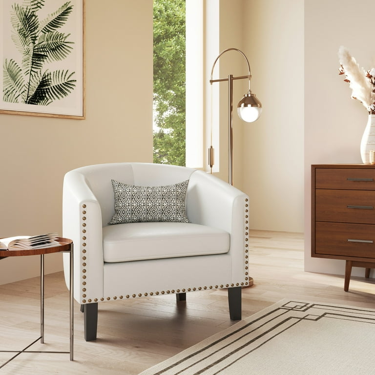 Barrel chair online faux leather