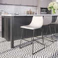 thumbnail image 1 of BELLEZE Modern Upholstered Faux Leather Dining Chairs, Molded Low Back Counter Height Seating For Kitchen Island or Home Bar [Set of 2] - Zariah (White), 1 of 7