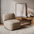 thumbnail image 1 of BELLEZE Modern Upholstered Swivel Accent Chair with Hidden Storage, 360° Rotating Chair, Easy Assembly Compact Chair for Living Room, Bedroom, Office, Space-Saving Design - Beige, 1 of 7