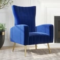 thumbnail image 1 of BELLEZE Modern Wingback Accent Lounge Arm Chair - Kinsley (Navy Blue), 1 of 7