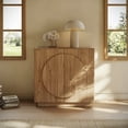 thumbnail image 1 of BELLEZE Modular Buffet Cabinet With Storage,Mid Century Modern Arched Sideboard With Adjustable Shelf & Symmetrical Doors,Credenza Console Table For Entryway Kitchen Living Room Office (Camel), 1 of 7