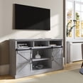 thumbnail image 1 of BELLEZE Parker 52" TV Stand Sliding Barn Door Console For TV's Up to 60" Entertainment Center, Stone Grey, 1 of 7