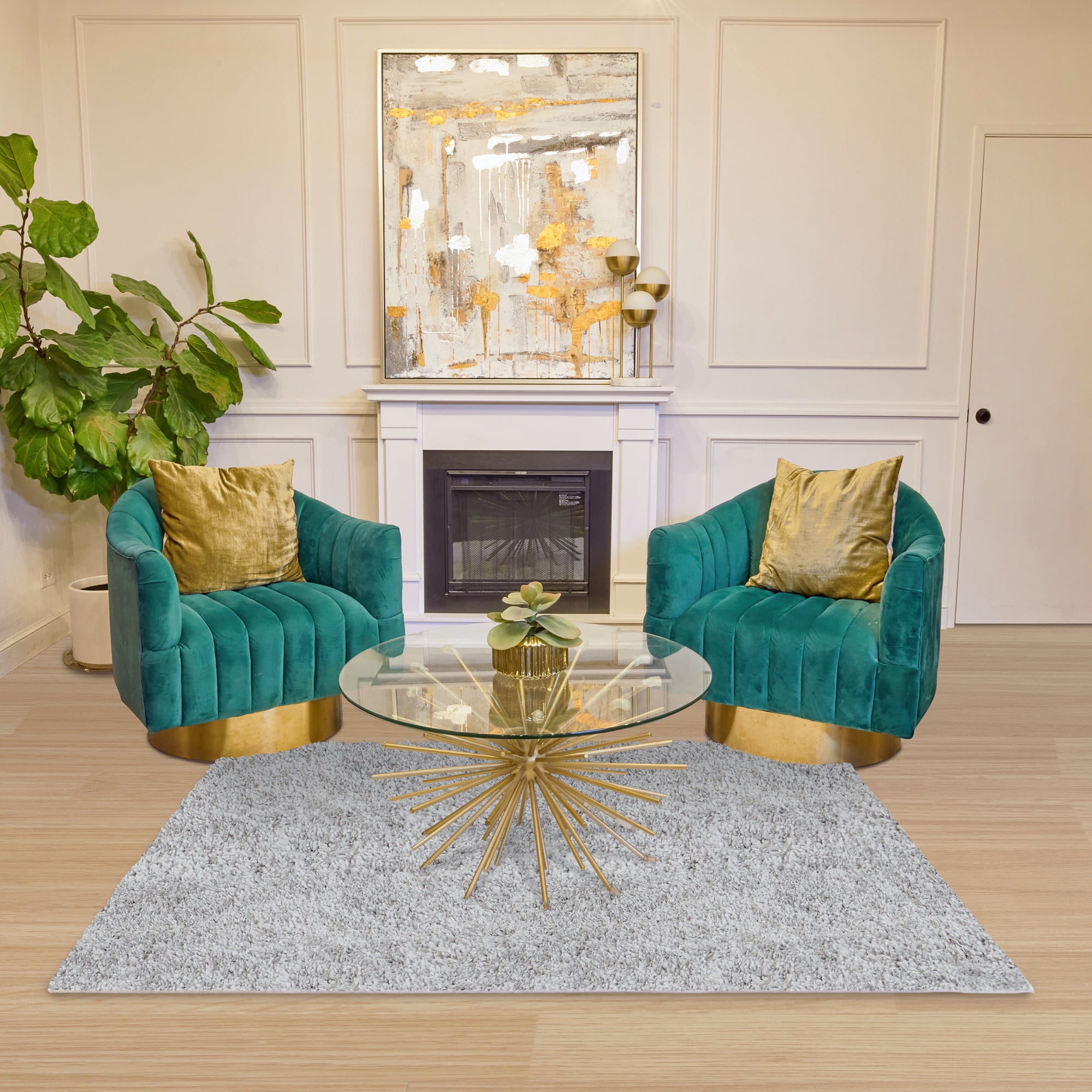 Belle Rug BELLEZE Parma Luxury Ultra Soft Fluffy Area Rug Modern Indoor Shaggy ...