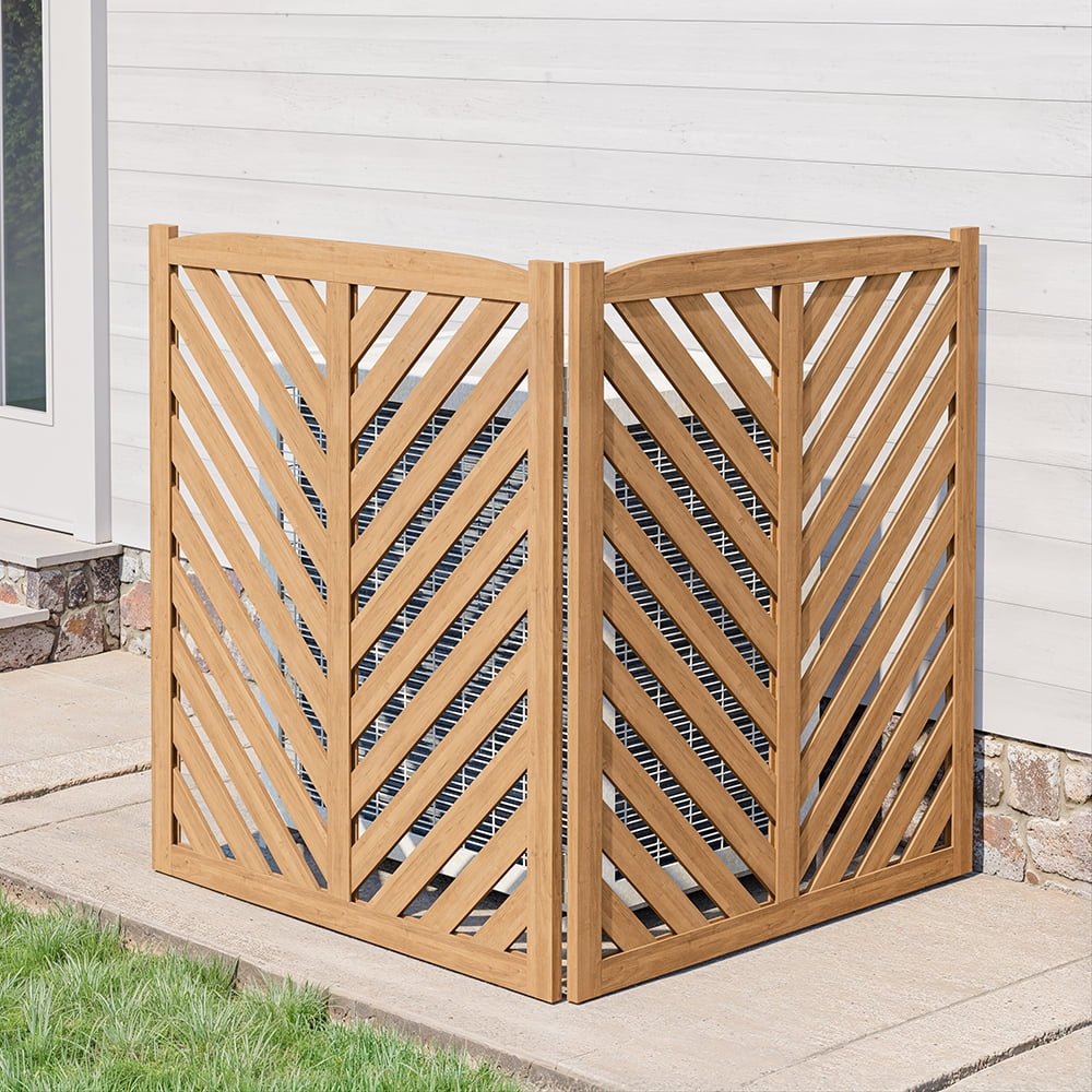 Brown Fir Wood Outdoor Privacy Fence Panels, 41" H x 36" L