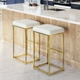 thumbnail image 1 of BELLEZE Round Backless Bar Stool, White/Gold (Set of 2), 1 of 7