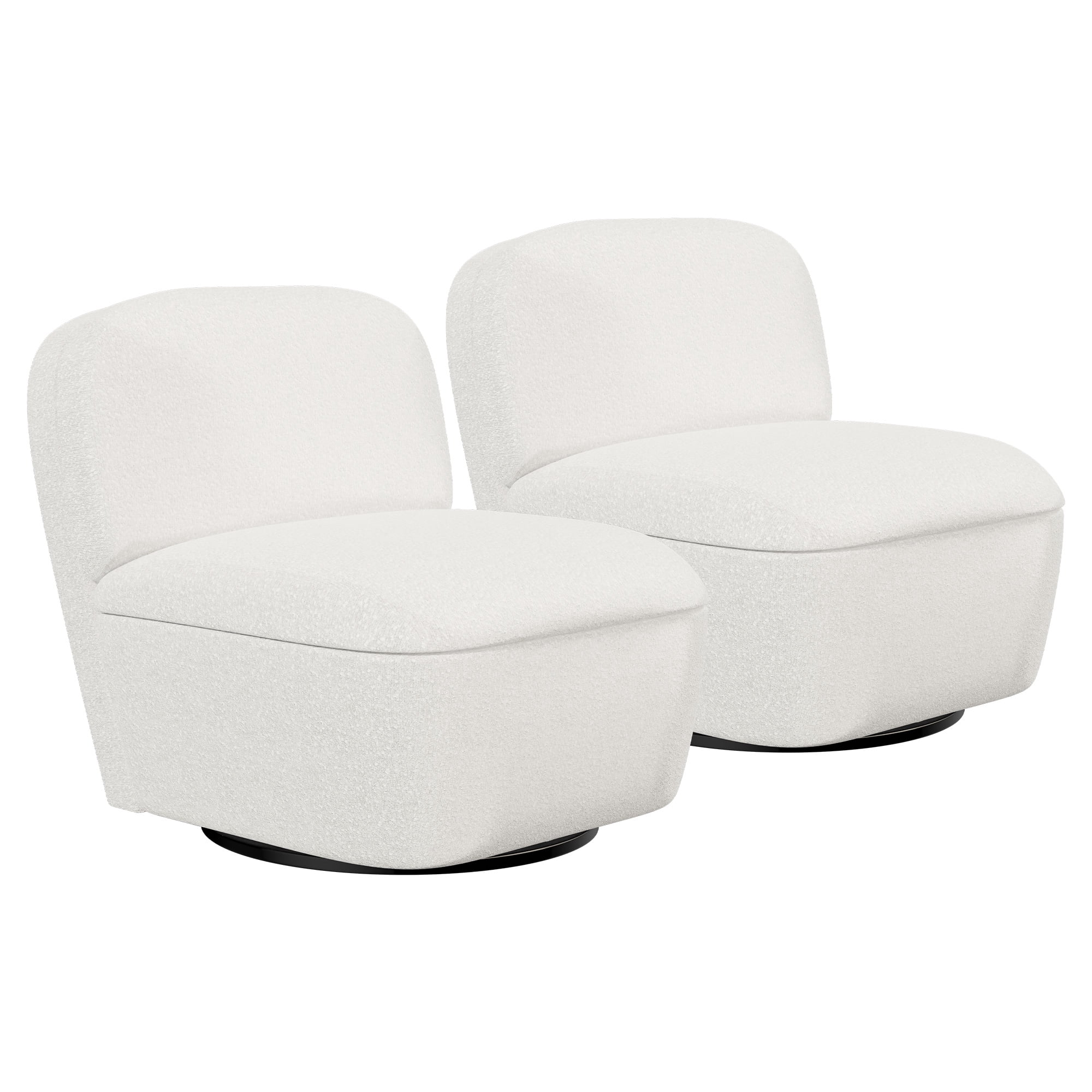 Rotating Chair Packaged BELLEZE Set of 2 Modern Upholstered Swivel Accent Chair with Hidden ...