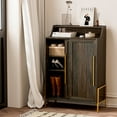 thumbnail image 1 of BELLEZE Shoe Rack for Entryway, Free Standing Storage Cabinet w/Sliding Door for Living Room and Bathroom - Dana(Brown), 1 of 7