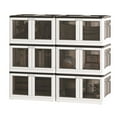 thumbnail image 1 of BELLEZE Stackable Storage Bins with Lids, 12 Gallon 6 Packs Plastic Storage Bins with 5 Openings, Collapsible Storage Boxes with Wheels for Organizing, Toy Closet Kitchen Storage Containers (White), 1 of 7
