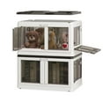thumbnail image 1 of BELLEZE Stackable Storage Bins with Lids, 19 Gallon 2 Packs Plastic Storage Bins with 5 Openings, Collapsible Storage Boxes with Wheels for Organizing, Toy Closet Kitchen Storage Containers (White), 1 of 7