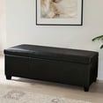thumbnail image 1 of BELLEZE Storage Ottoman Bench Footstool - Amherst (Black), 1 of 7
