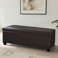 thumbnail image 1 of BELLEZE Storage Ottoman Bench Footstool - Amherst (Brown), 1 of 7
