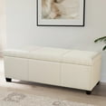 thumbnail image 1 of BELLEZE Storage Ottoman Bench Footstool - Amherst (Cream), 1 of 7