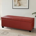 thumbnail image 1 of BELLEZE Storage Ottoman Bench Footstool - Amherst (Red), 1 of 7