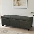 thumbnail image 1 of BELLEZE Storage Ottoman Bench Footstool - Amherst (Rustic Gray), 1 of 7