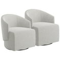 thumbnail image 1 of BELLEZE Swivel Accent Chair, Modern Upholstered Swivel Armchair 360 Degree Barrel Chair Comfy Corner Chair for Living Room Bedroom [Set of 2] - Malta (Light Grey), 1 of 7