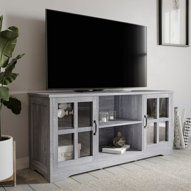 BELLEZE TV Stand Media Entertainment Center Console Cori (Stone Grey